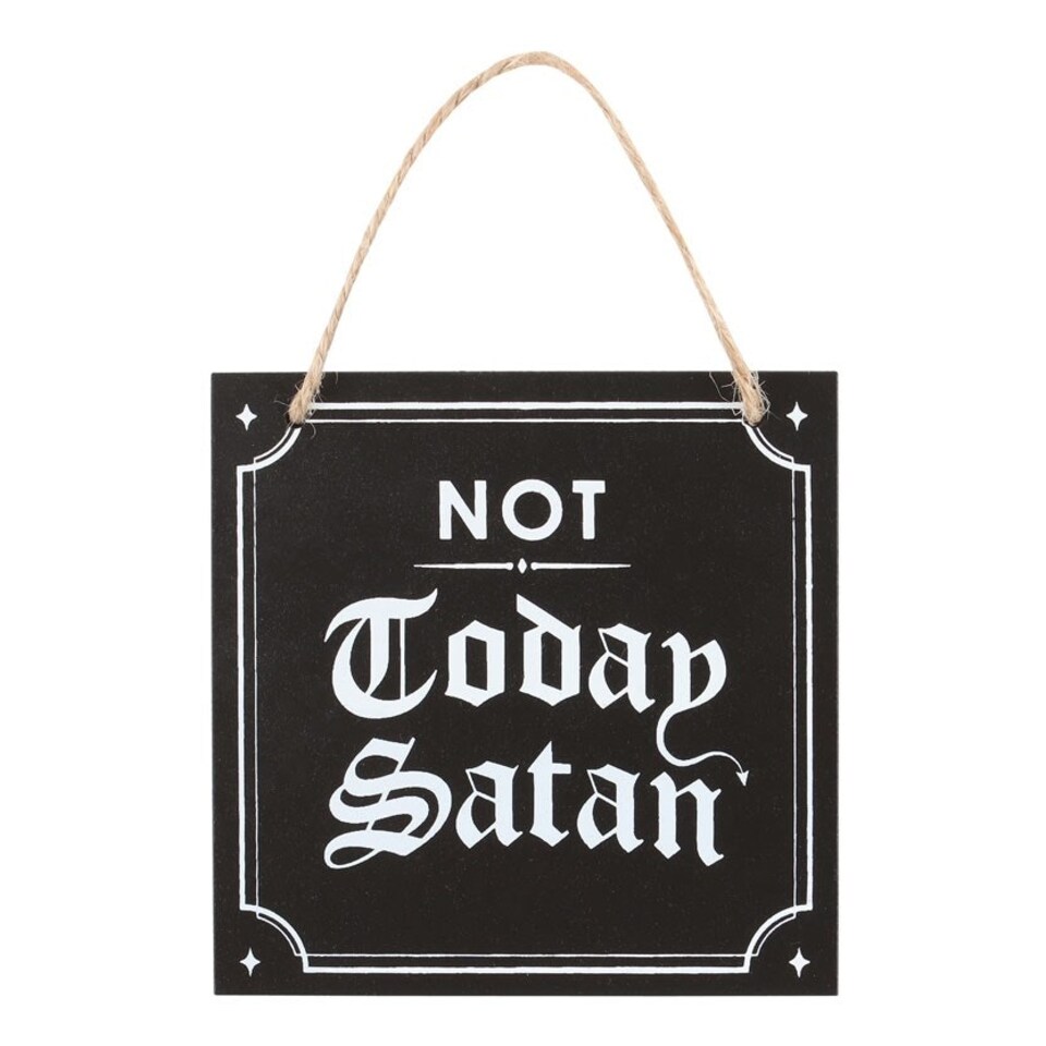 image 1 of Something Different Not Today Satan Hanging Sign - Black/White - One Size