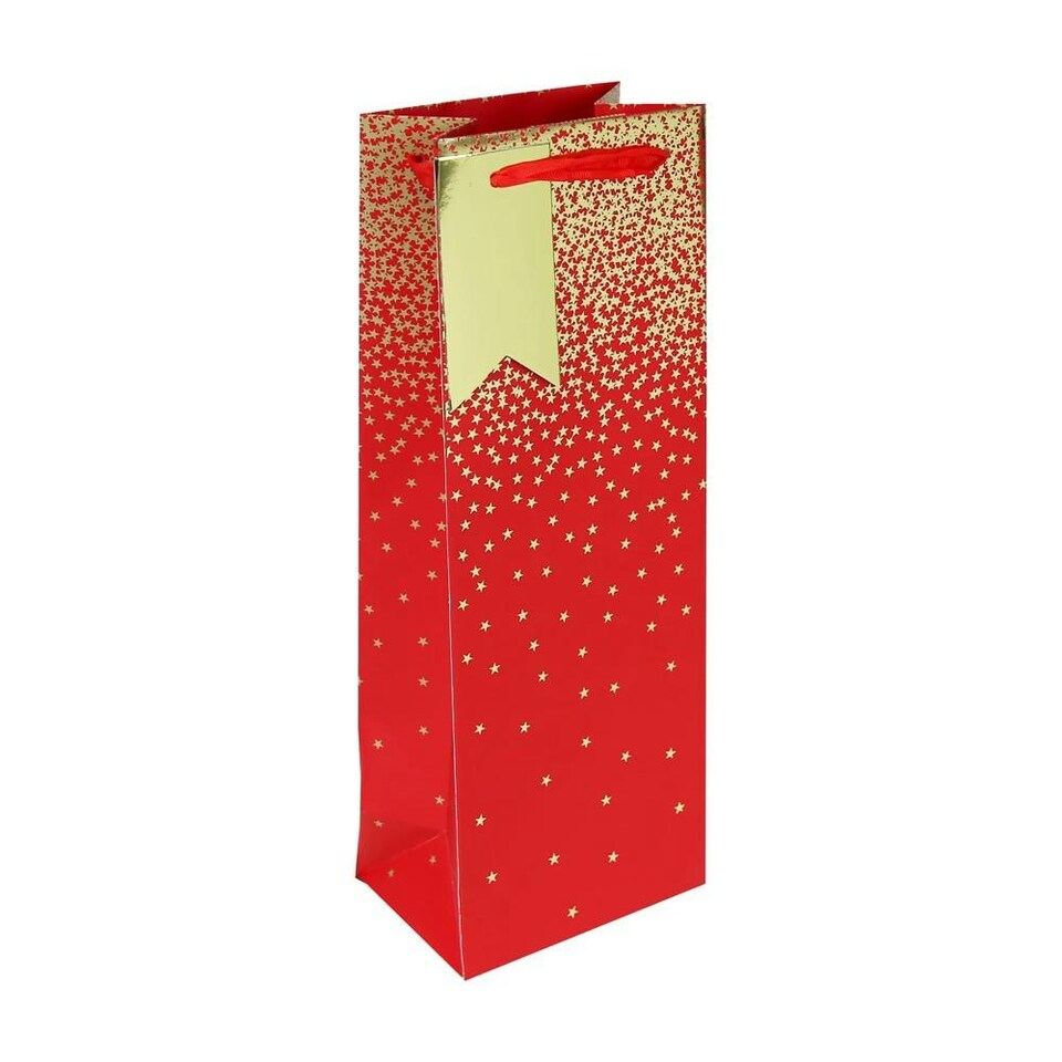 Pack of 6 Red Ombre Christmas Bottle Gift Bags