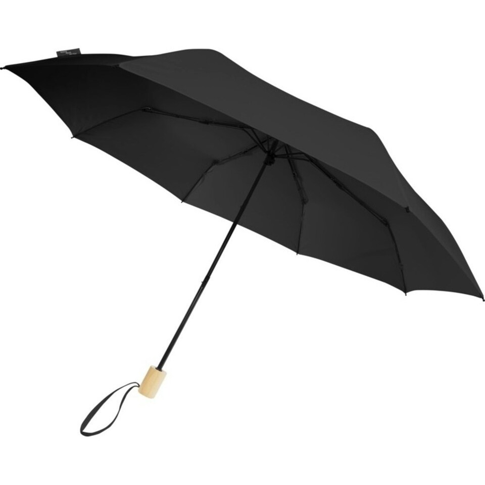 image 1 of Avenue Birgit Recycled Folding Umbrella - Solid Black - One Size