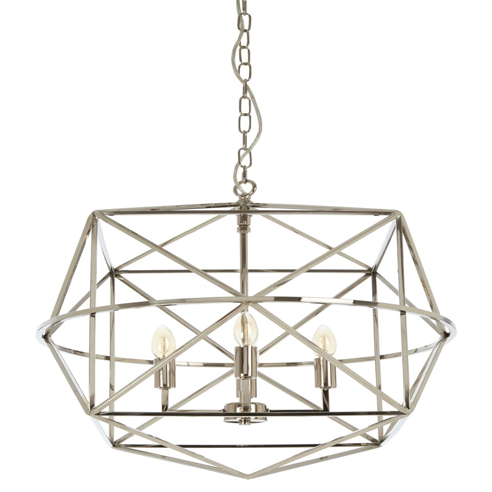 image 1 of Interiors by Premier Hexagonal Chandelier Silver
