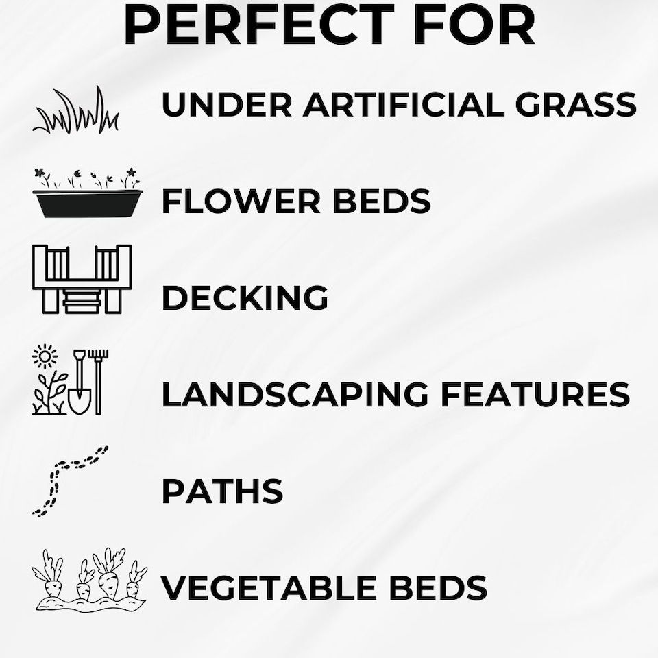 image 1 of Weed Control Membrane Barrier Fabric - 100gsm Heavy Duty - 1m x 10m | Black | 1M x 10M | 1