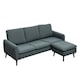 image 1 of HOMCOM 3 Seater Corner Sofa Couch Settee with Chaise Lounge, Charcoal Grey 