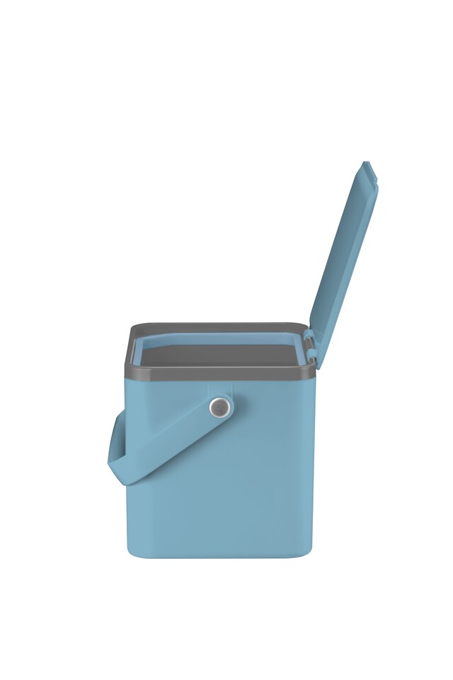 image 1 of EKO Food Waste Compost Bin, Kitchen Countertop Food Waste Caddy, Titanium Blue, 4 Litre