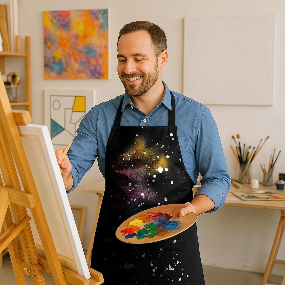 image 1 of Nicola Spring Cotton Kitchen Bib Apron - One Size - Black