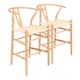 image 1 of Nicholas Winter Wooden Scandi Danish Style Bar Stools - Natural-Natural - Pack of 2