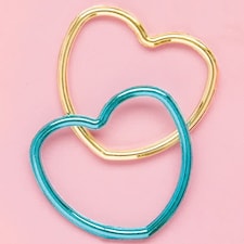 Assorted Metallic Plastic Heart Bracelets - Pack of 12