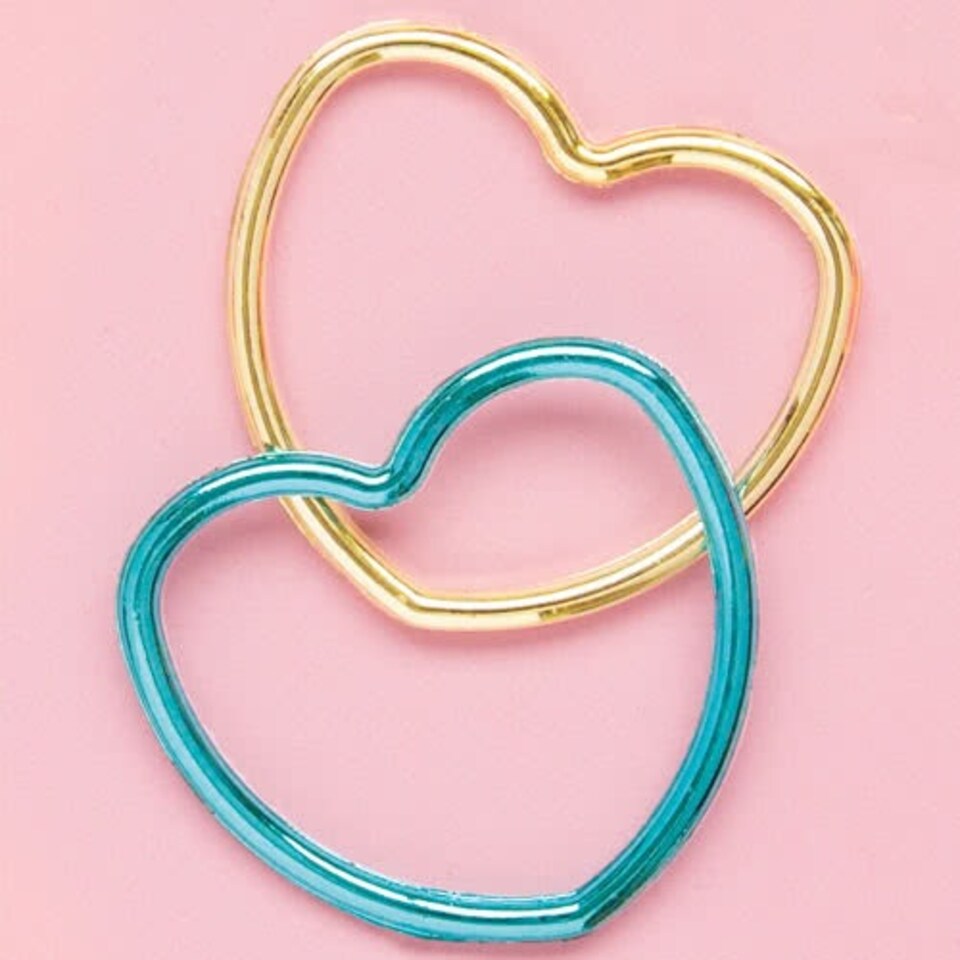 Assorted Metallic Plastic Heart Bracelets - Pack of 12