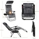 image 4 of Yaheetech 2-Piece Zero Gravity Chairs with Sunshade & Side Tray-Grey | Grey | Grey | One Size