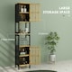 image 4 of HOMCOM Tall Bathroom Cabinet Bamboo Cupboard with Adjustable Shelves, Black
