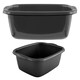 image 2 of 1 x Black 9.5 Litre Rectangular Washing Up Bowl Complete With Integrated Carry Handles Black