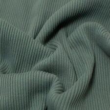 Minerva Core Range Green Chunky Tubular Ribbing Stretch Knit Fabric for Dressmaking, 56cm / 22" Wide - per metre