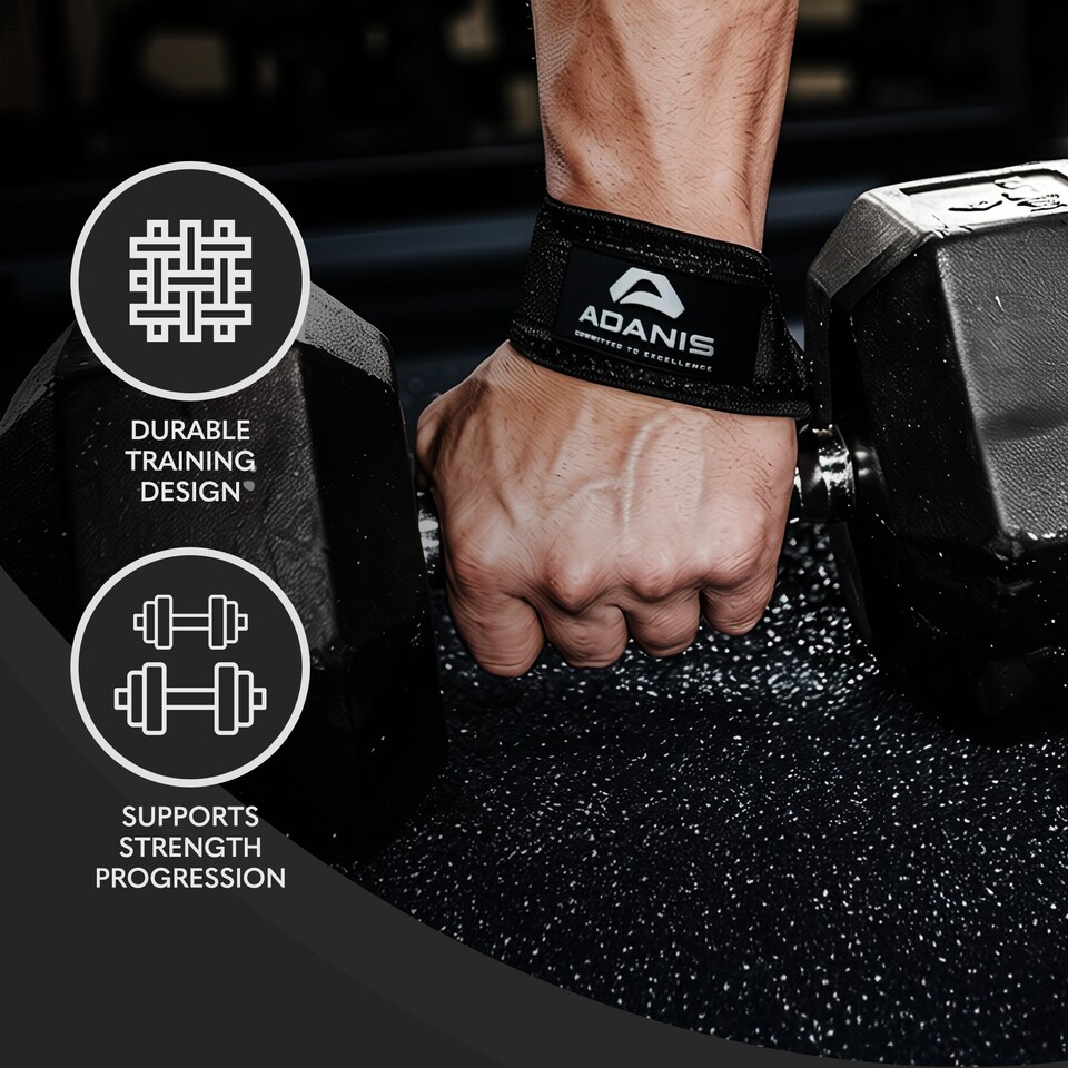 image 1 of Adanis Weight Lifting Straps for Gym and Heavy Lifts