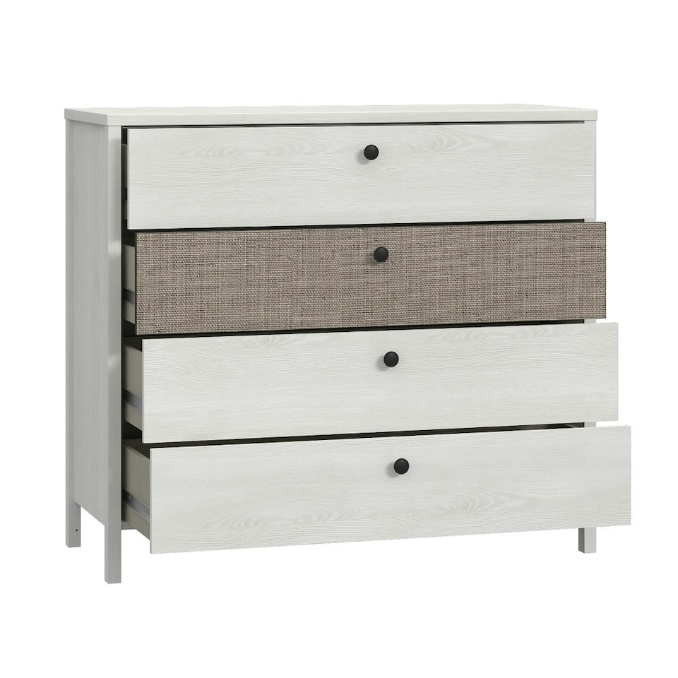 image 1 of Moondust Snowy Oak Kalamos 4 Drawer Chest Of Drawers