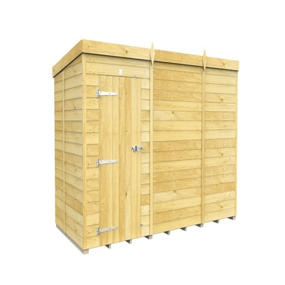 image 1 of 11 x 5 Feet Pent Shed - Single Door Without Windows - Wood - L147 x W329 x H201 cm Brown