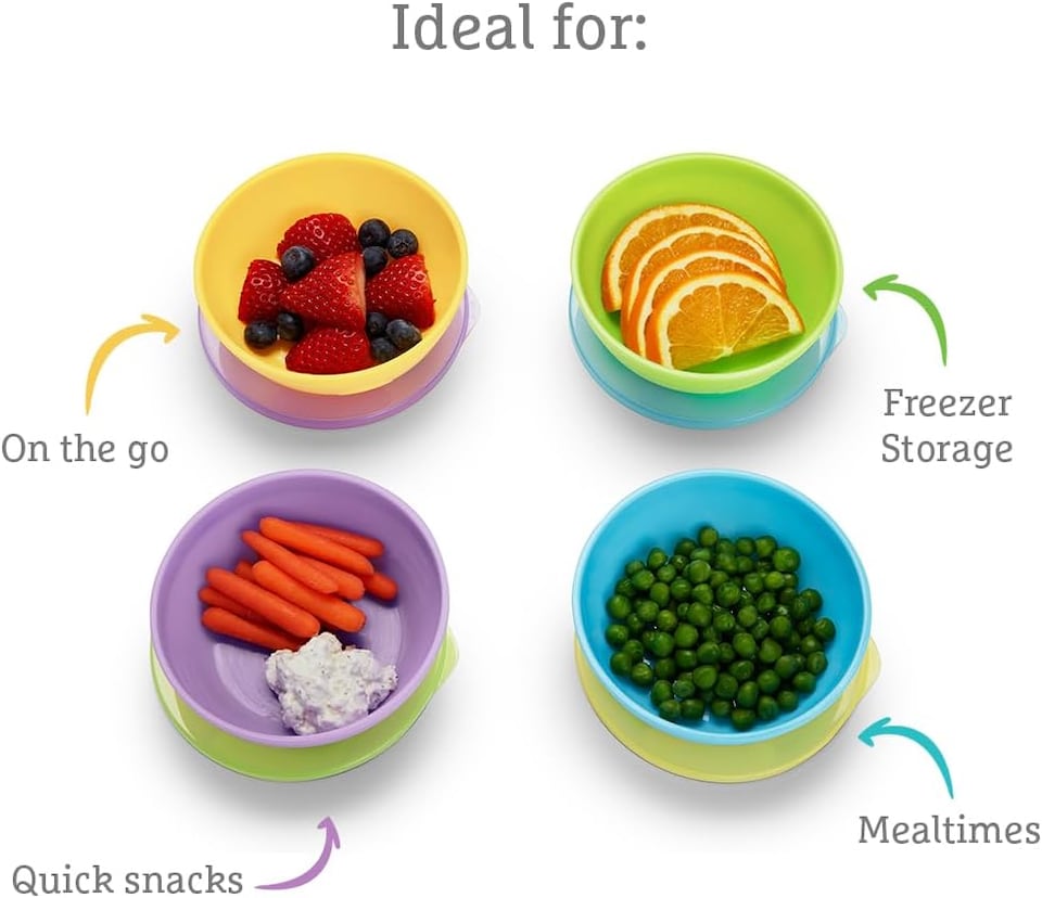image 1 of Munchkin Baby Feeding Dishes Food Bowls Weaning Love a Bowls 10Pk + 2 Spoons