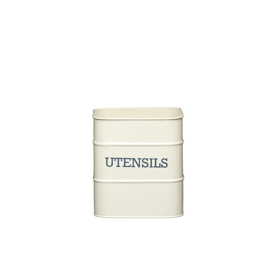 image 1 of 2pc Antique Cream Storage Set with Compost Bin and Utensil Pot