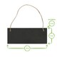 image 3 of Nicola Spring Rectangle Slate Memo Boards with Rope & Chalk Pencils - 25cm x 10cm - Black - Pack of 6