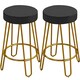 image 7 of Yaheetech 67 cm Tall Upholstered Velvet Counter Stools Pink