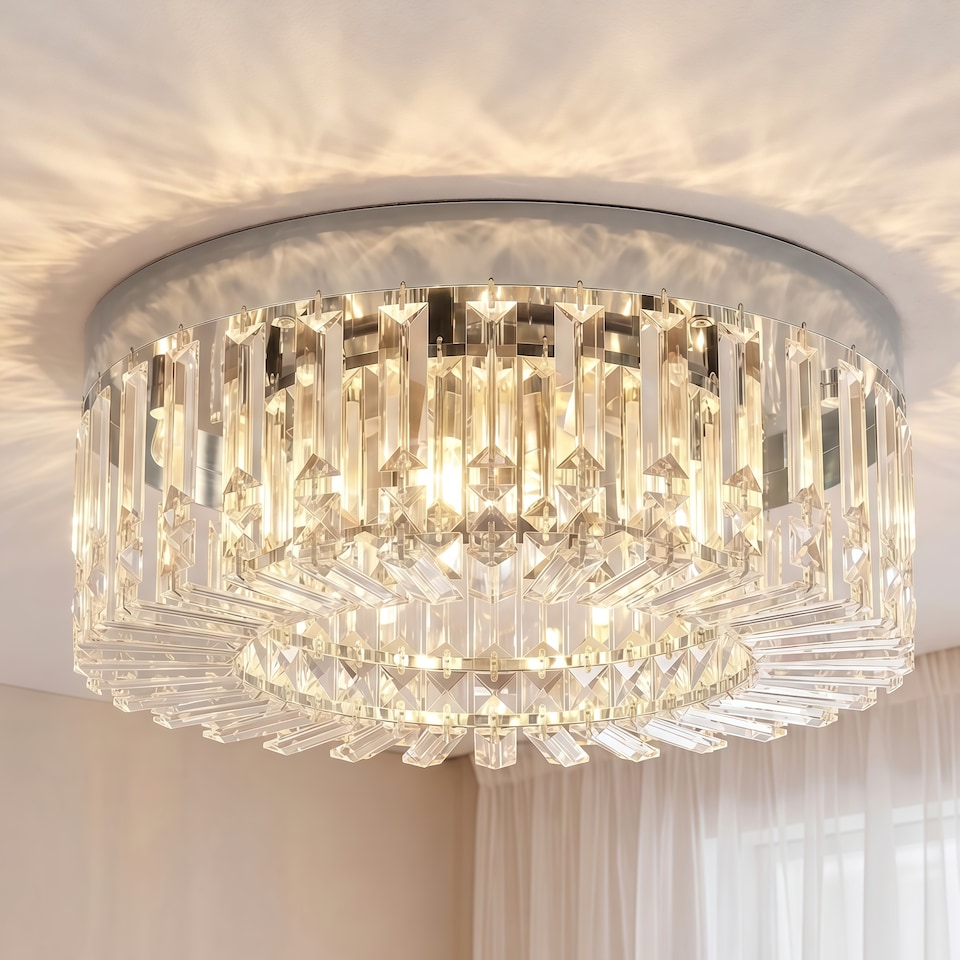 image 1 of HOMCOM Crystal Ceiling Light with 160 Crystal Pendants