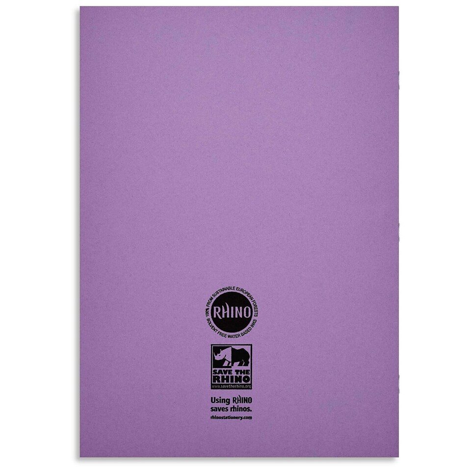 image 1 of Rhino 80 Page Oversized Tinted Exercise Book Purple 13 x 9in 50 Pack