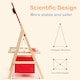 image 4 of COSTWAY 3-in-1 Wooden Kids Art Easel Magnetic Double Sided Easel Blackboard Whiteboard
