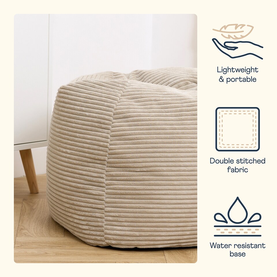image 1 of Kids High Rest Beanbag Corduroy Natural Beige | Cream | Stone | 1