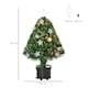 image 5 of HOMCOM 2FT Prelit Artificial Christmas Tree Tabletop Multicoloured Fibre Optic Xmas Decoration w LED Lights Pot Table Desk  Green