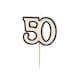 image 1 of Black & White 50th Birthday Elegant Milestone Candle 5.5cm | Black