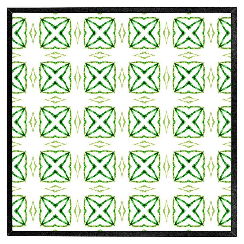 image 1 of Green extraordinary boho chic summer design (Picutre Frame) Black | M