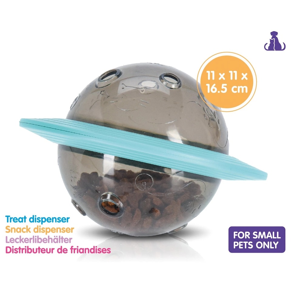 image 1 of Small Pets Cat Treat Dispensing Tumbler Ball Interactive Slow Feeder Play Toy