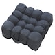 image 1 of Quilted Button Seat Pad Cushion Booster 100% Cotton Cover 45cm Square Grey