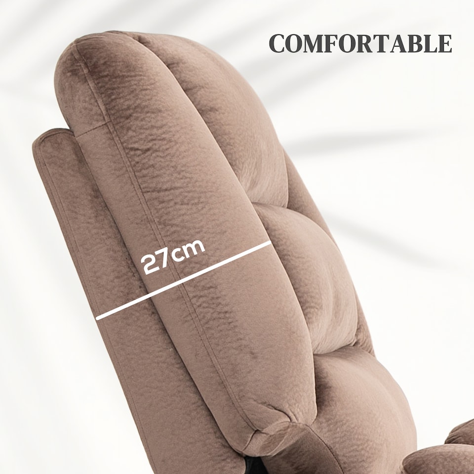 image 1 of HOMCOM Power Lift Riser and Recliner Chair with Vibration Massage and Heat, Velvet Fabric Electric Recliner Armchair for Elderly with Remote Controllers, Side Pocket, Quick Assembly, Brown | Brown | Brown