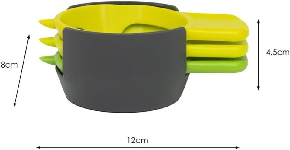 image 1 of CALITEK Peeler Set of 3 Stainless Steel Blade with Nesting Design Smart Saving Tool-Multicoloured | Multi