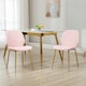image 2 of HOMCOM Modern Dining Chairs Set of 2 with Padded Seat and Steel Legs, Pink