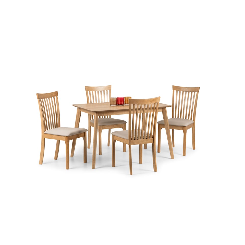 image 1 of Boden Oak Veneer Rectangular Table With Tapered Legs
