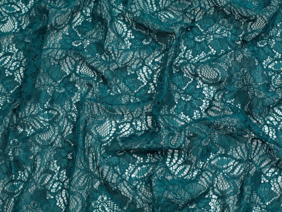Minerva Core Range Turquoise Tocca Corded Lace Fabric for Bridal, Dressmaking, 135cm / 53" Wide - per metre