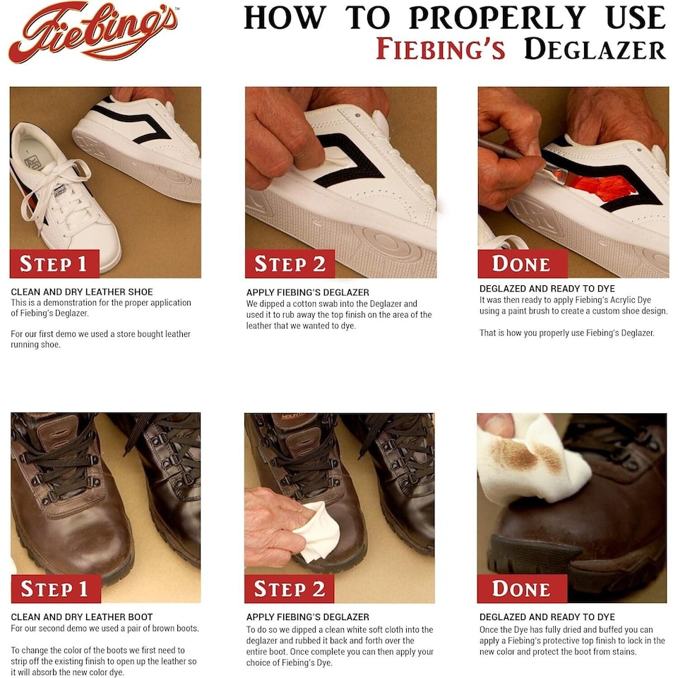 image 1 of Fiebing's Leather Preparer & Deglazer - Finish Remover for Painting Prep 4oz | Clear