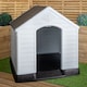 image 1 of 99 x 92cm Samuel Alexander Large Outdoor Plastic Dog House with Raised Bed | Grey | Grey