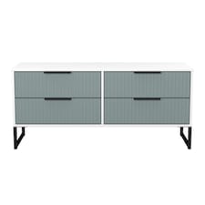Menai 4 Drawer Bed Box in Duck & White Matt (Ready Assembled) | Blue | Duck & White Matt