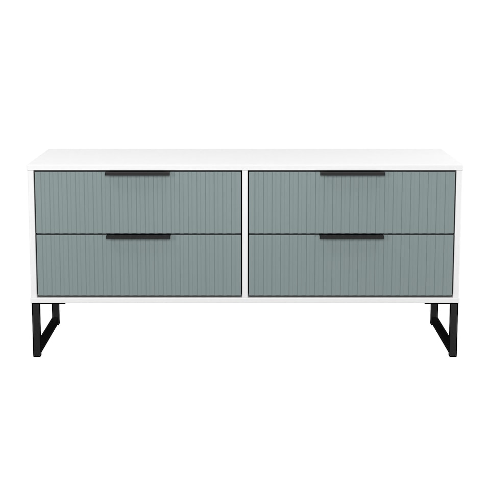 image 1 of Menai 4 Drawer Bed Box in Duck & White Matt (Ready Assembled) | Blue | Duck & White Matt
