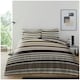 image 1 of VELVETIO Burford Stripe Complete Duvet Cover Set with Fitted Sheet Breathable Bedding Quilt Brown | Natural | King