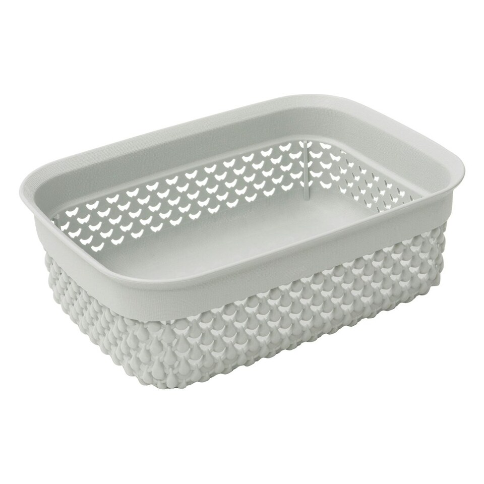 image 1 of JVL Droplette Set of 3 Rectangular Plastic Storage - Ice Grey Grey