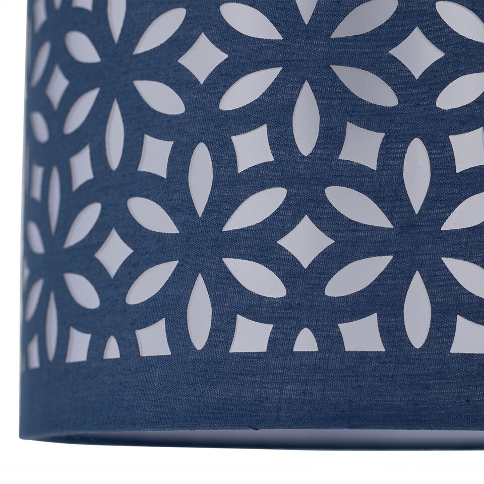 image 1 of Set of 2 Navy Blue Laser Cut 15.5cm Table Lamp Shades | Blue | Small | 2