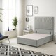 image 1 of Sunburst Divan Bed with 54'' Floor Standing Headboard Tweed Fabric | Grey | Grey