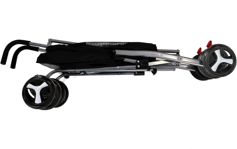 image 1 of Pet Stroller Dog Cat Puppy Pram Pushchair Travel Cart Jogging Buggy Carrier (Black with Cover)