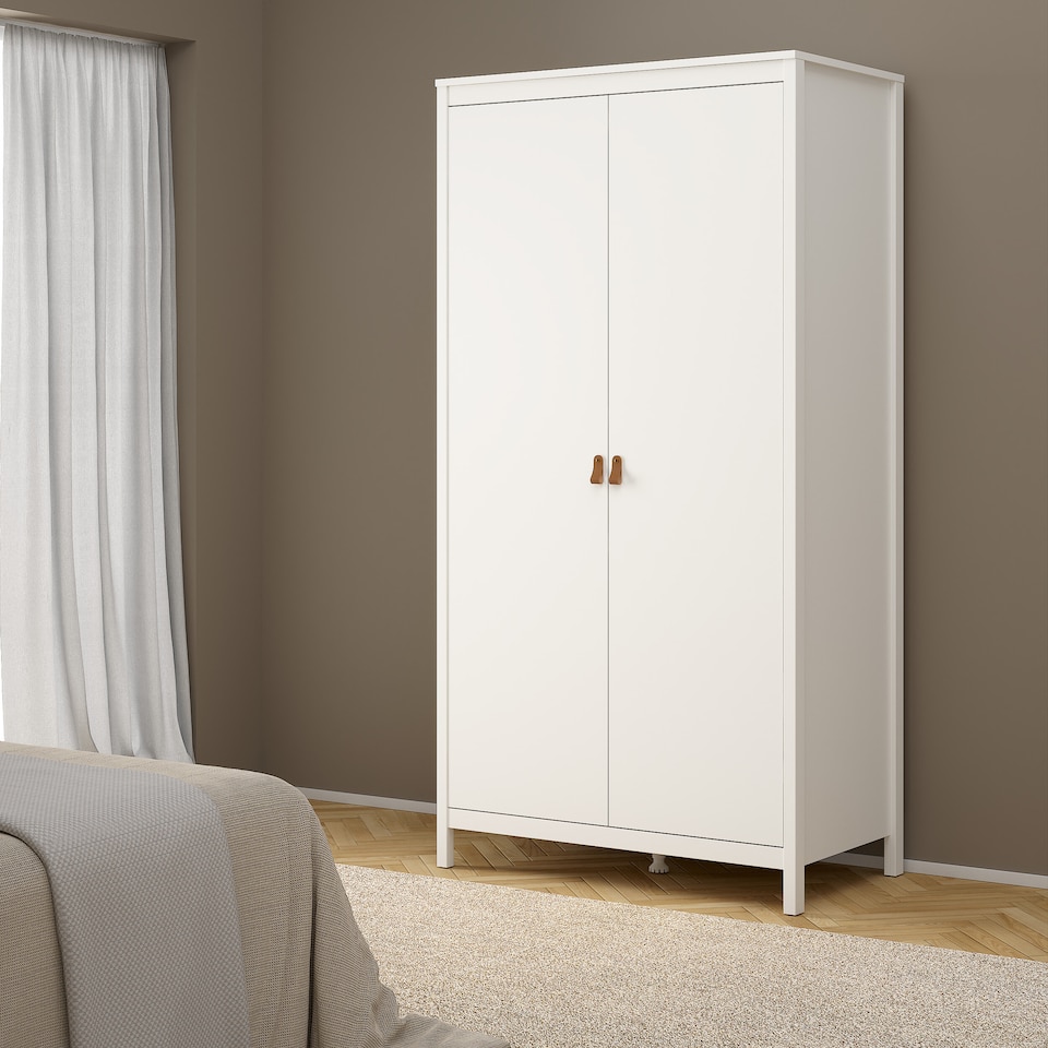 image 1 of Barcelona Wardrobe with 2 Doors in White