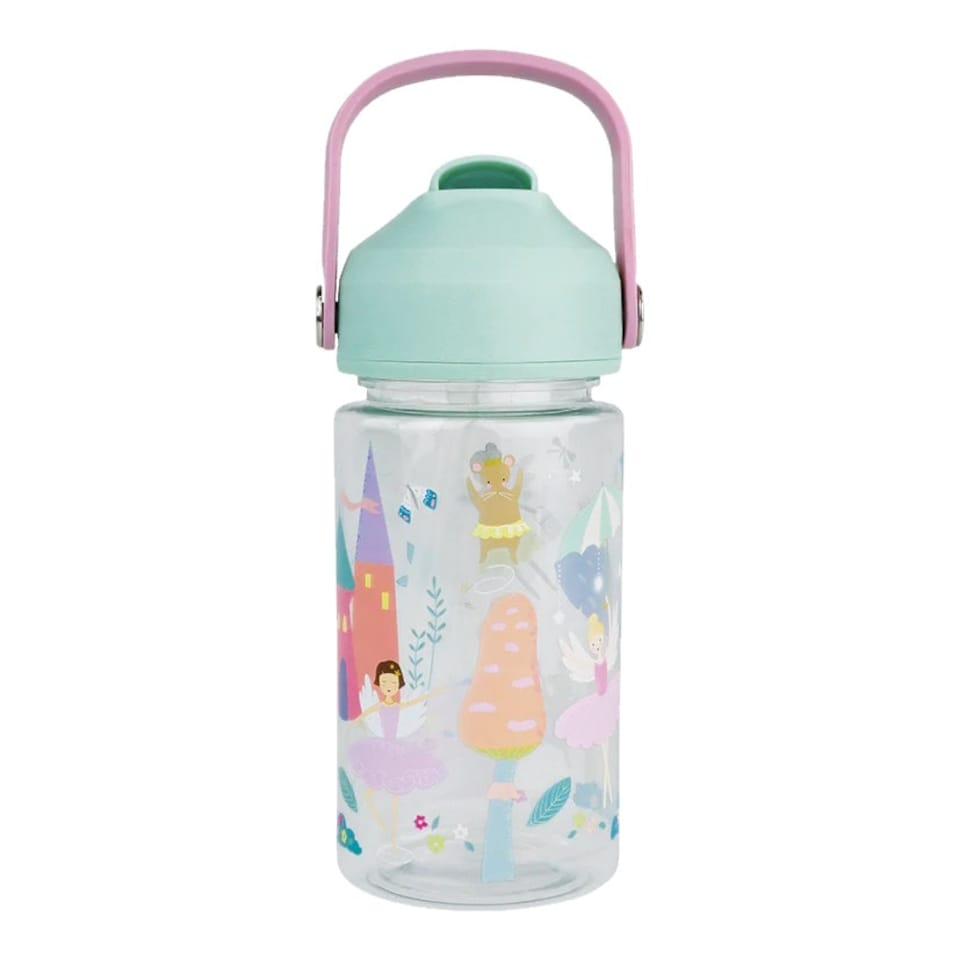 image 1 of Floss & Rock Clear Drink Bottle 450ml - Enchanted Multi | One Size