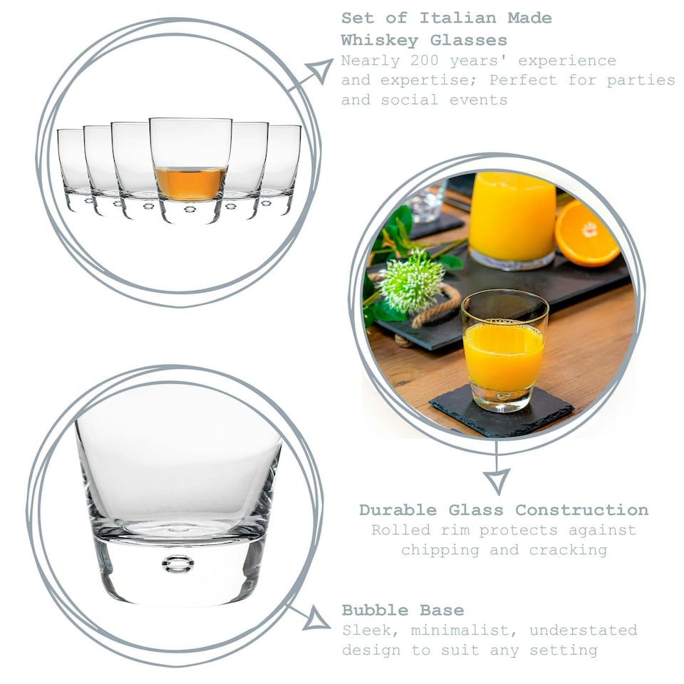 image 1 of Bormioli Rocco Luna Whisky Glasses - 260ml - Pack of 4 Clear