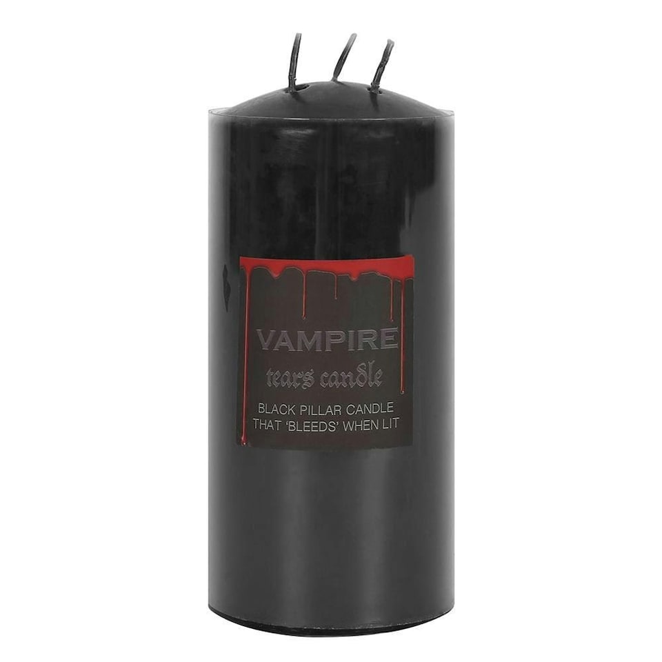 image 1 of Something Different Vampire Tears Pillar Candle - Black - 7.5cm x 7.5cm x 7.5cm