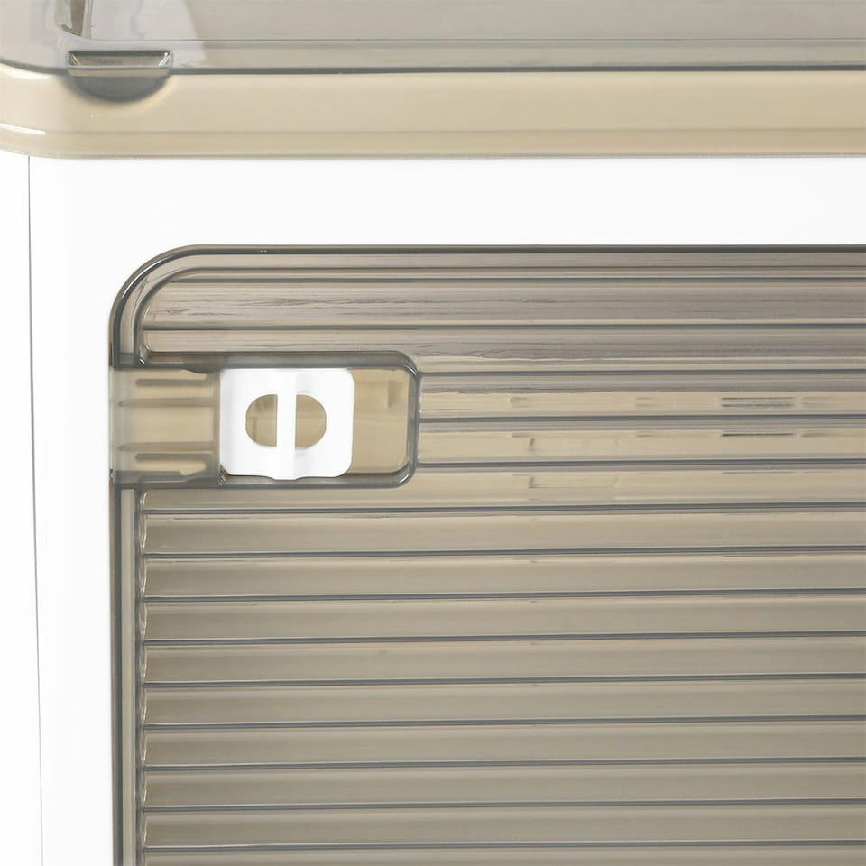 image 1 of Levede 2X Folding Storage Container Large with Lid Stackable on Wheel Plastic White | White